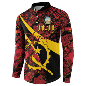 Personalized Angola Samakaka Pattern Button Sweatshirt Happy Independence Day