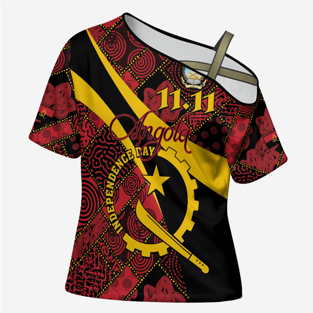 Personalized Angola Samakaka Pattern Cross Shoulder Shirt Happy Independence Day