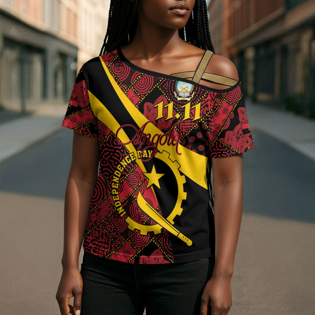 Personalized Angola Samakaka Pattern Cross Shoulder Shirt Happy Independence Day