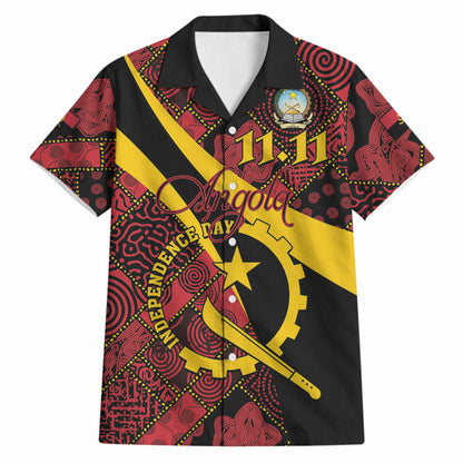 Personalized Angola Samakaka Pattern Hawaiian Shirt Happy Independence Day