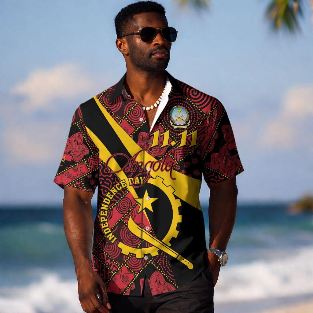 Personalized Angola Samakaka Pattern Hawaiian Shirt Happy Independence Day