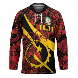 Personalized Angola Samakaka Pattern Hockey Jersey Happy Independence Day