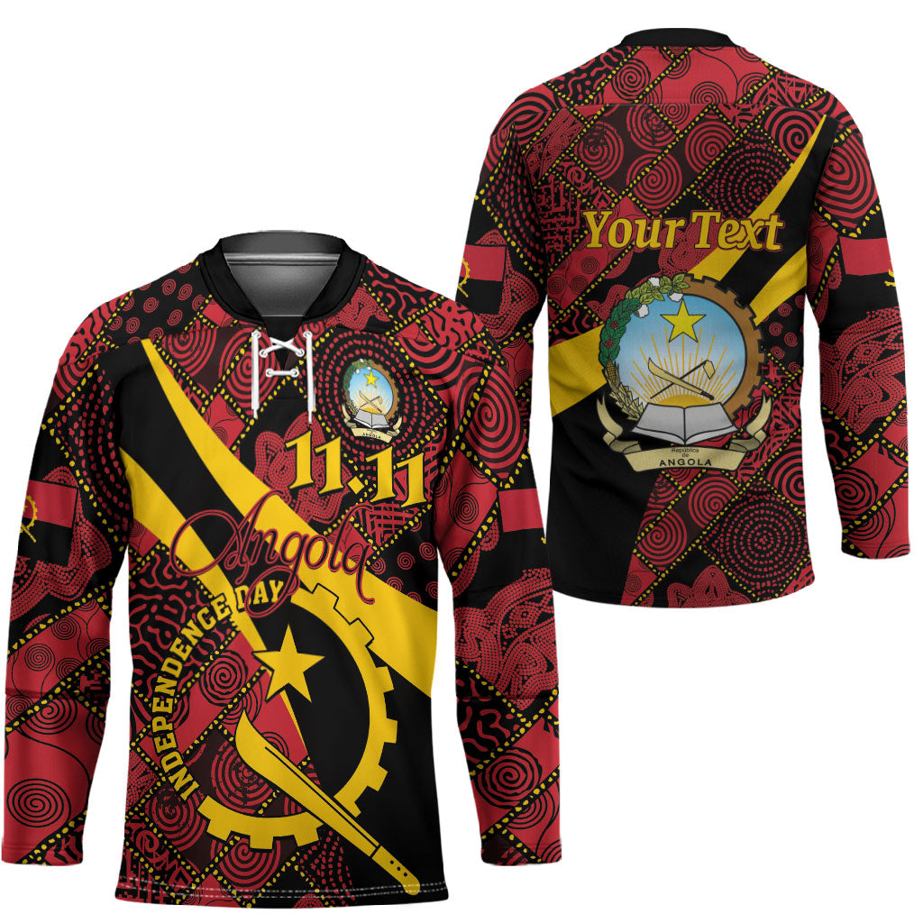 Personalized Angola Samakaka Pattern Hockey Jersey Happy Independence Day