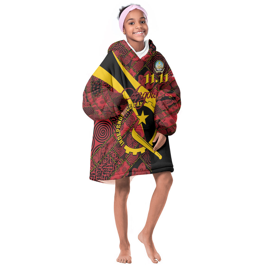 Personalized Angola Samakaka Pattern Kid Wearable Blanket Hoodie Happy Independence Day