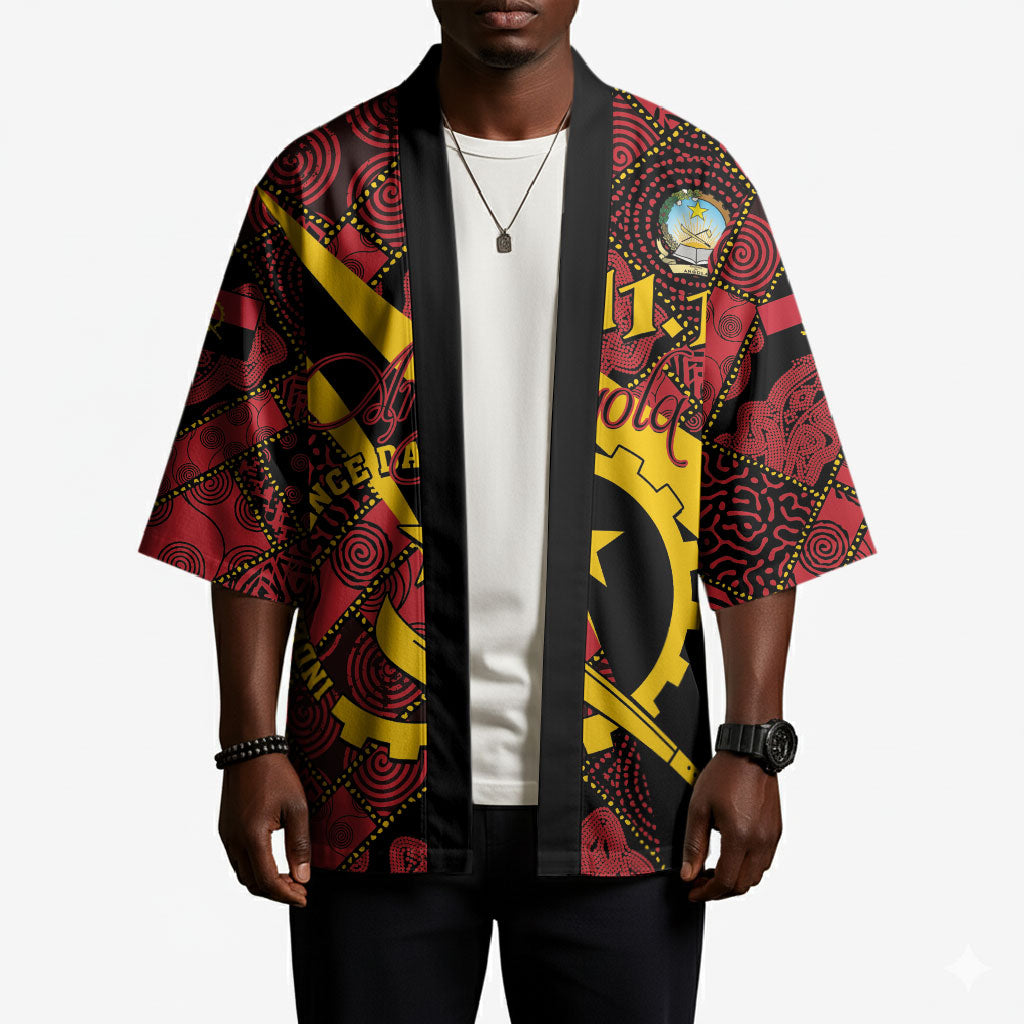 Personalized Angola Samakaka Pattern Kimono Happy Independence Day