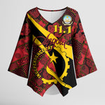 Personalized Angola Samakaka Pattern Kimono Sleeve Blouse Happy Independence Day