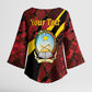 Personalized Angola Samakaka Pattern Kimono Sleeve Blouse Happy Independence Day