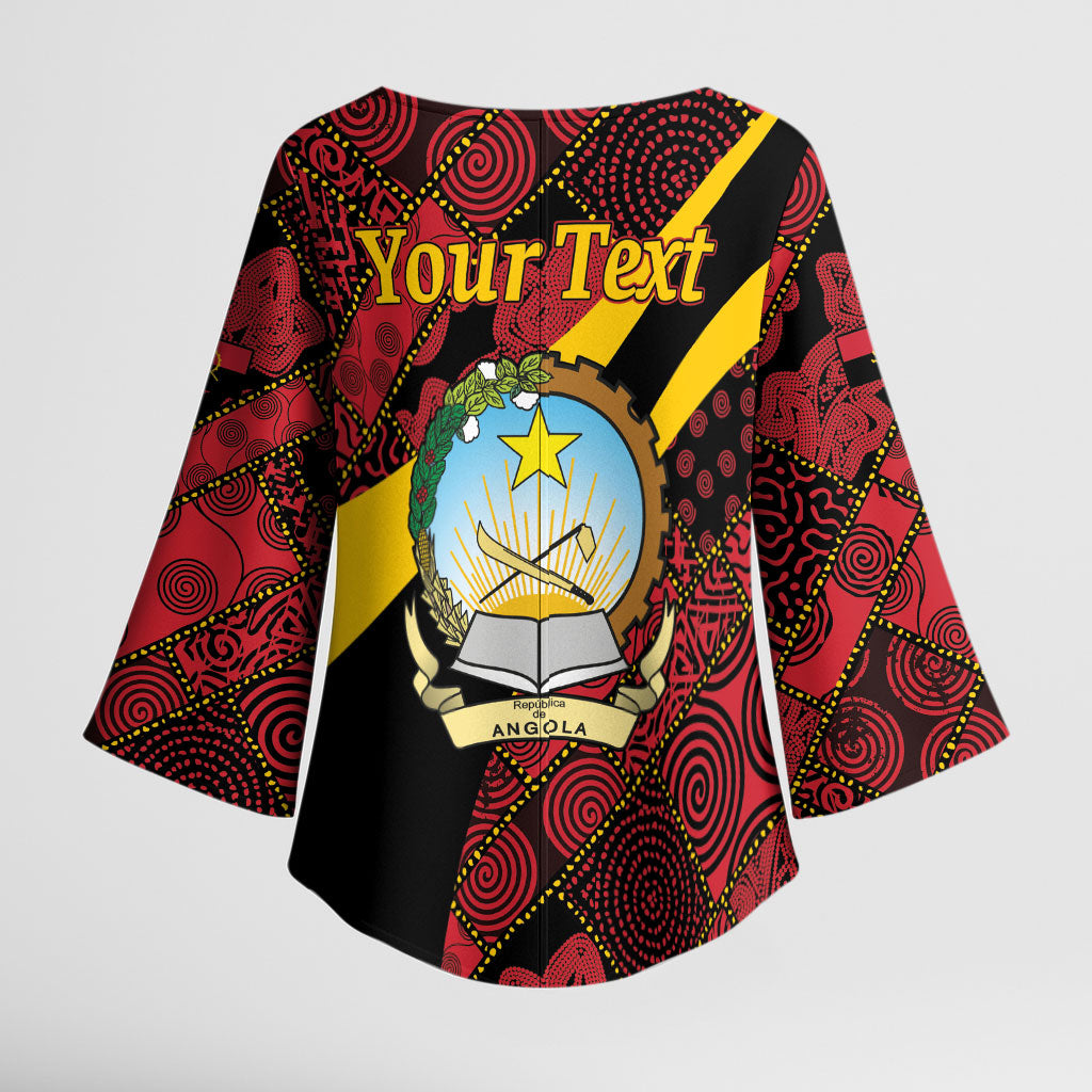 Personalized Angola Samakaka Pattern Kimono Sleeve Blouse Happy Independence Day