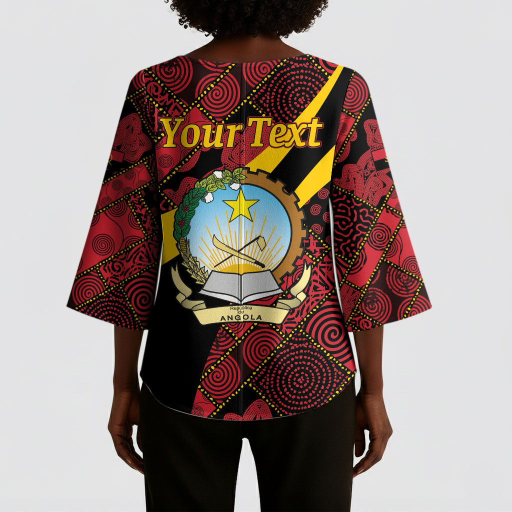 Personalized Angola Samakaka Pattern Kimono Sleeve Blouse Happy Independence Day