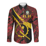 Personalized Angola Samakaka Pattern Long Sleeve Button Shirt Happy Independence Day
