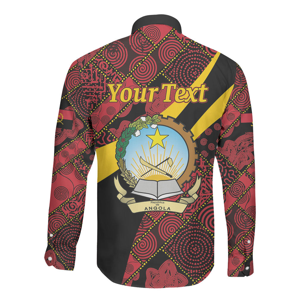 Personalized Angola Samakaka Pattern Long Sleeve Button Shirt Happy Independence Day