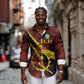 Personalized Angola Samakaka Pattern Long Sleeve Button Shirt Happy Independence Day