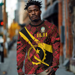 Personalized Angola Samakaka Pattern Long Sleeve Shirt Happy Independence Day