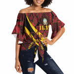 Personalized Angola Samakaka Pattern Off Shoulder Wrap Waist Top Happy Independence Day