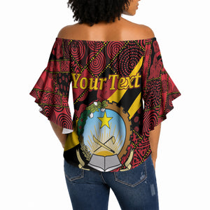 Personalized Angola Samakaka Pattern Off Shoulder Wrap Waist Top Happy Independence Day