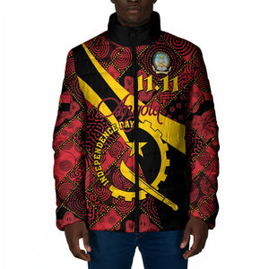 Personalized Angola Samakaka Pattern Padded Jacket Happy Independence Day