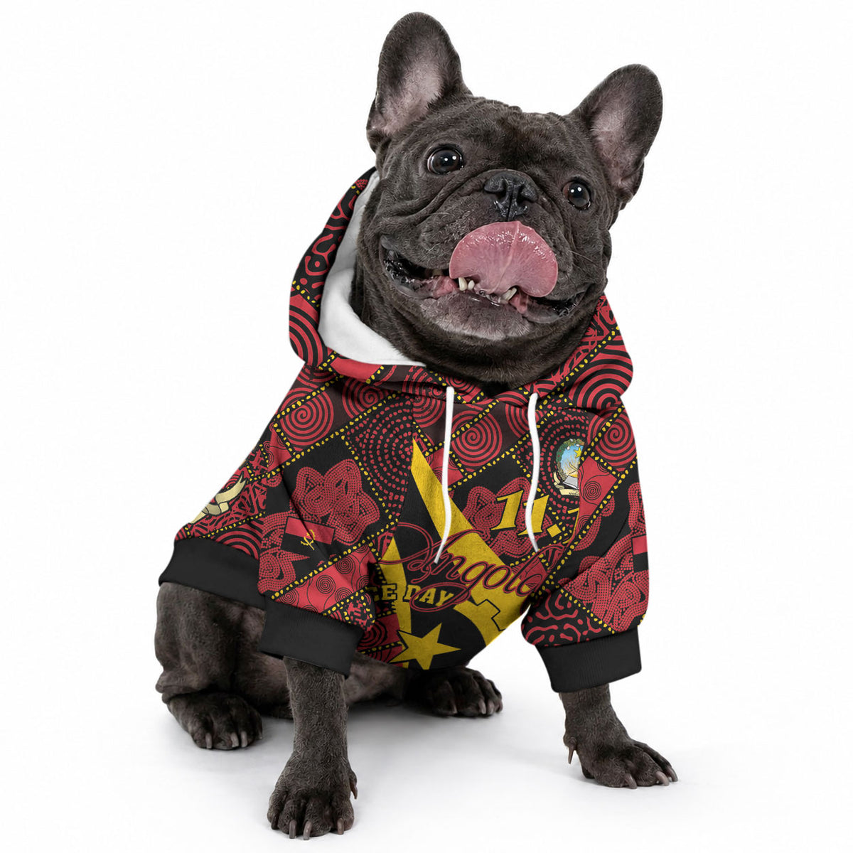Personalized Angola Samakaka Pattern Pet Hoodie Happy Independence Day