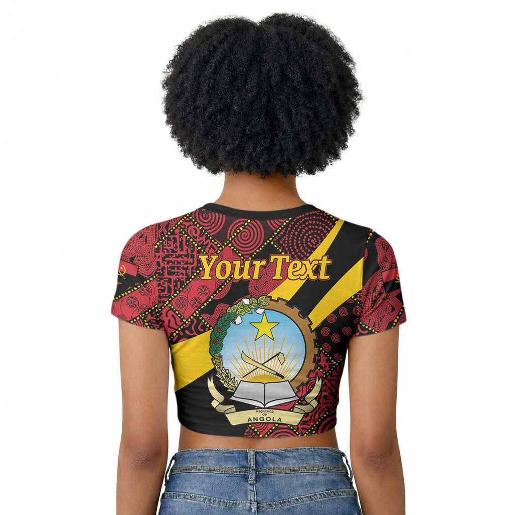 Personalized Angola Samakaka Pattern Raglan Cropped T shirt Happy Independence Day
