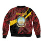 Personalized Angola Samakaka Pattern Sleeve Zip Bomber Jacket Happy Independence Day