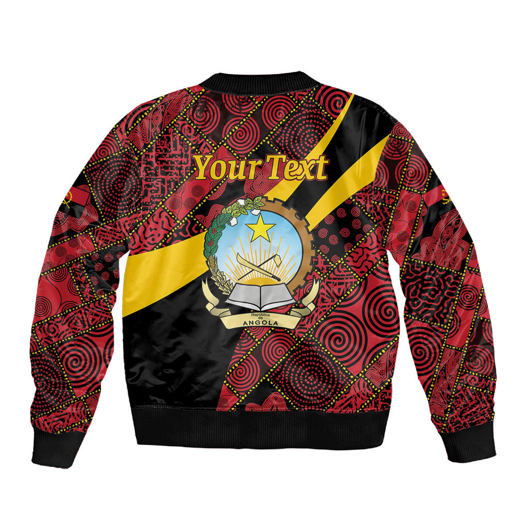 Personalized Angola Samakaka Pattern Sleeve Zip Bomber Jacket Happy Independence Day
