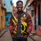 Personalized Angola Samakaka Pattern Sleeve Zip Bomber Jacket Happy Independence Day