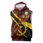 Personalized Angola Samakaka Pattern Sleeveless Hoodie Happy Independence Day