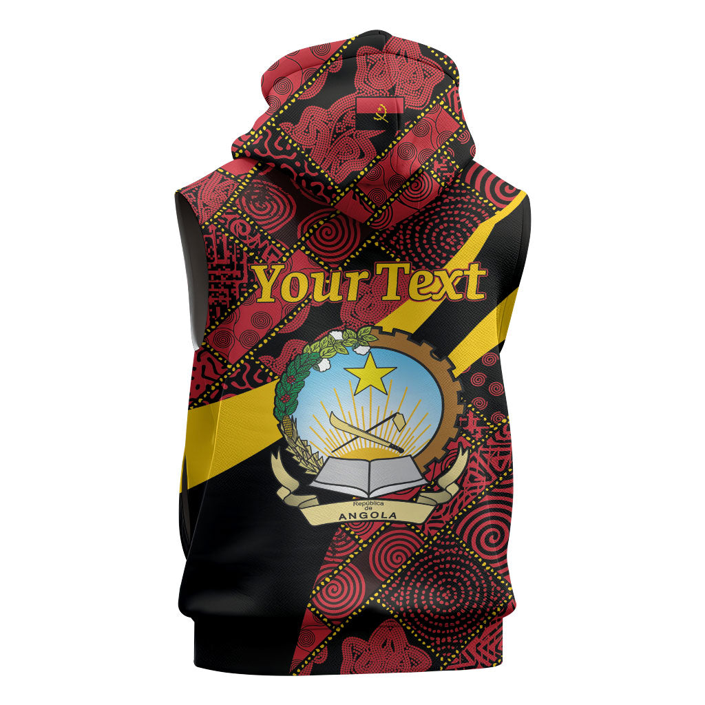 Personalized Angola Samakaka Pattern Sleeveless Zip Hoodie Happy Independence Day