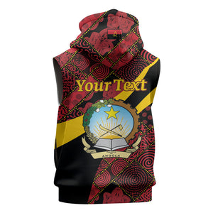 Personalized Angola Samakaka Pattern Sleeveless Zip Hoodie Happy Independence Day