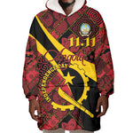 Personalized Angola Samakaka Pattern Wearable Blanket Hoodie Happy Independence Day