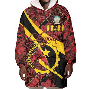 Personalized Angola Samakaka Pattern Wearable Blanket Hoodie Happy Independence Day