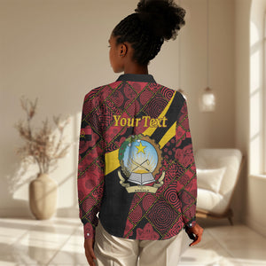 Personalized Angola Samakaka Pattern Women Casual Shirt Happy Independence Day