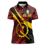 Personalized Angola Samakaka Pattern Women Polo Shirt Happy Independence Day
