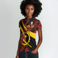 Personalized Angola Samakaka Pattern Women Polo Shirt Happy Independence Day