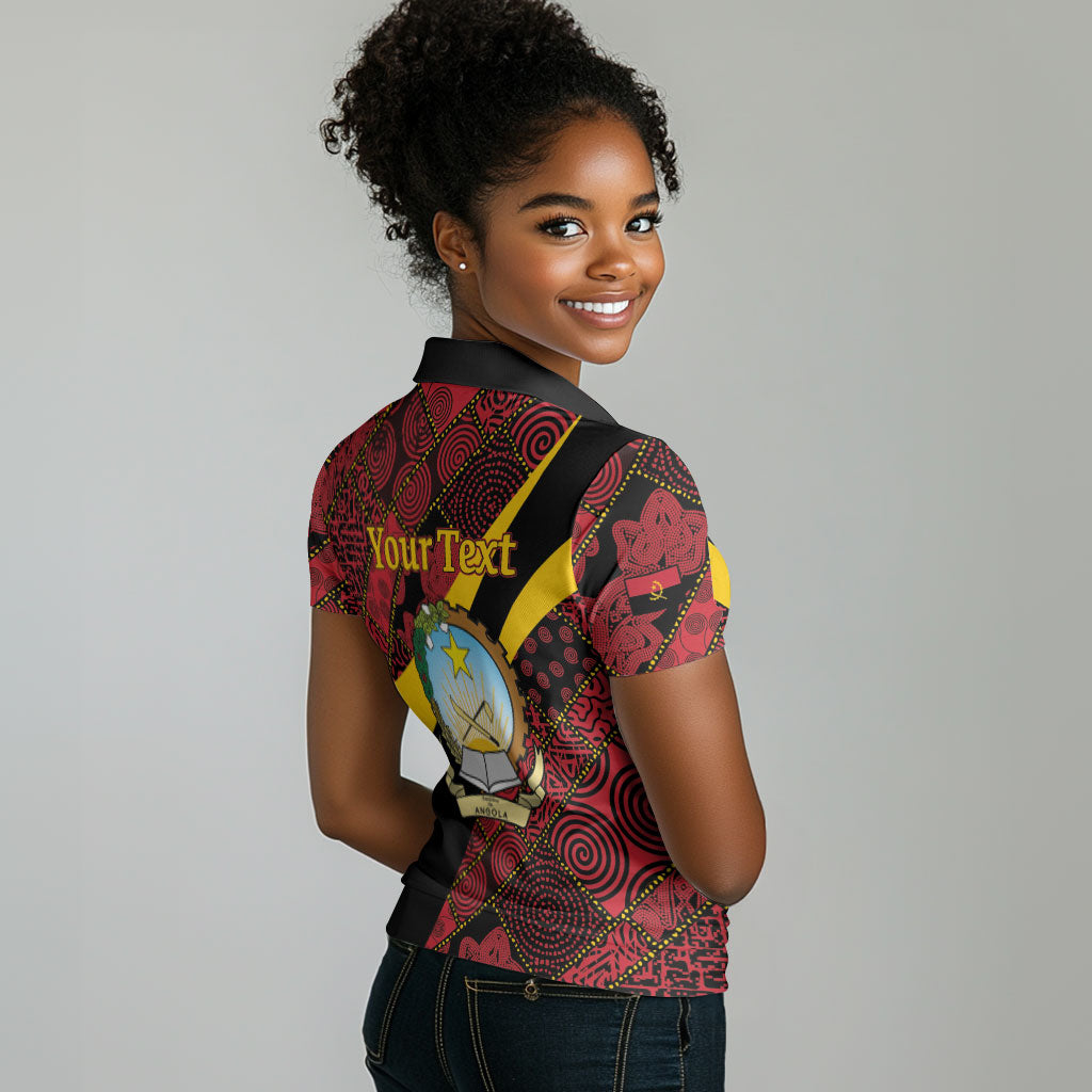 Personalized Angola Samakaka Pattern Women Polo Shirt Happy Independence Day