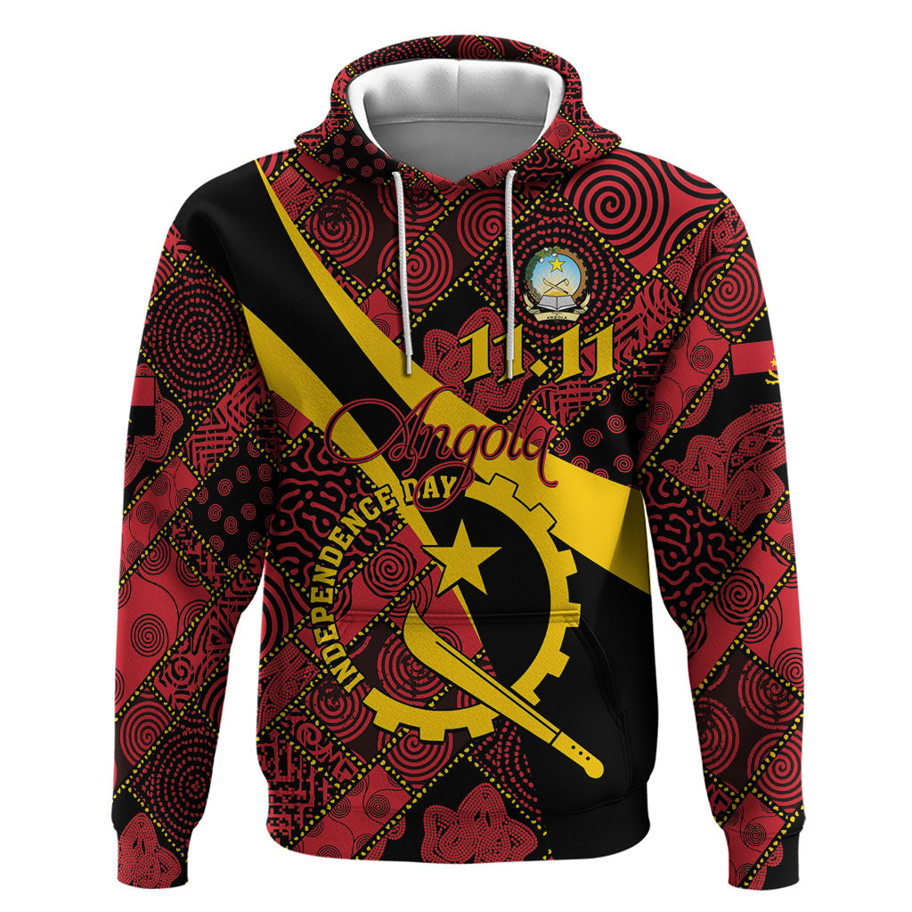Personalized Angola Samakaka Pattern Zip Hoodie Happy Independence Day