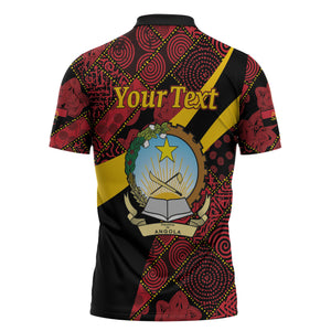 Personalized Angola Samakaka Pattern Zipper Polo Shirt Happy Independence Day