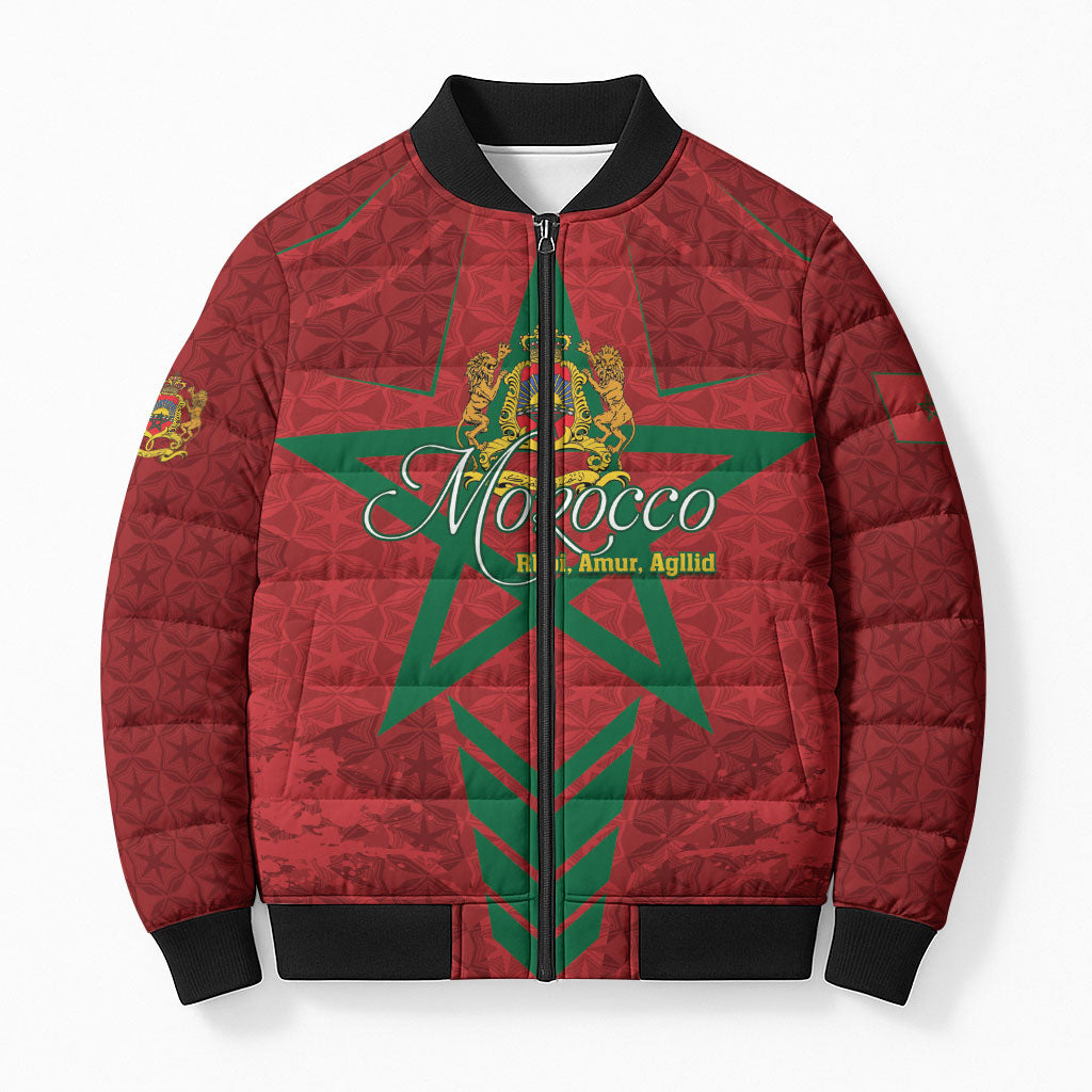 Personalized Morocco 1956 Bomber Puffer Jacket Happy Independence Day