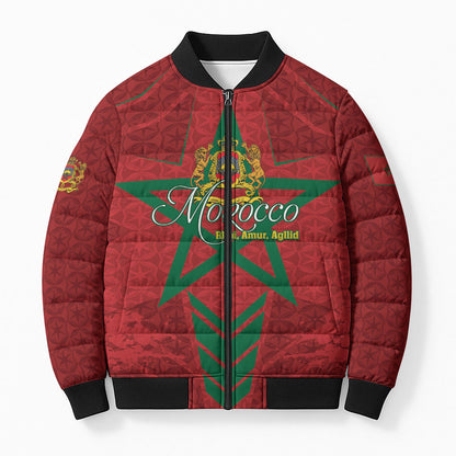 Personalized Morocco 1956 Bomber Puffer Jacket Happy Independence Day