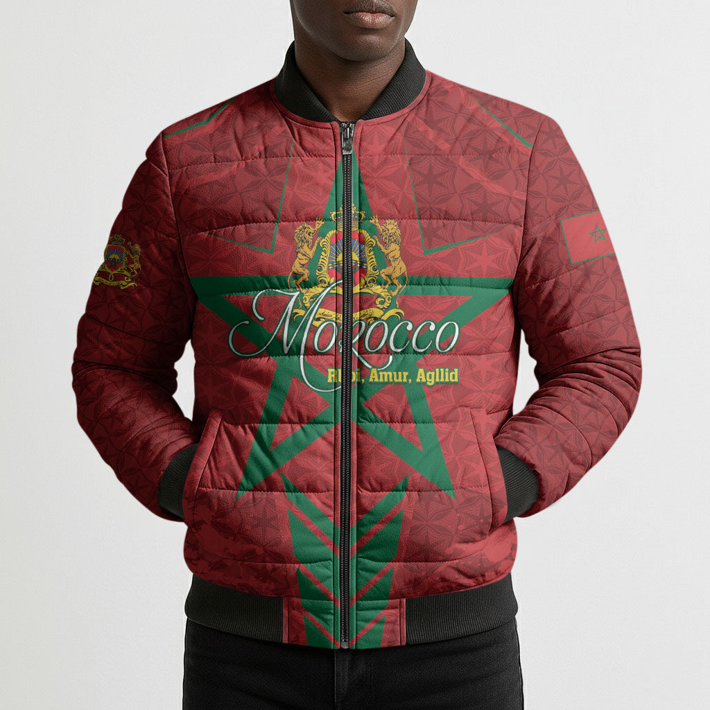 Personalized Morocco 1956 Bomber Puffer Jacket Happy Independence Day