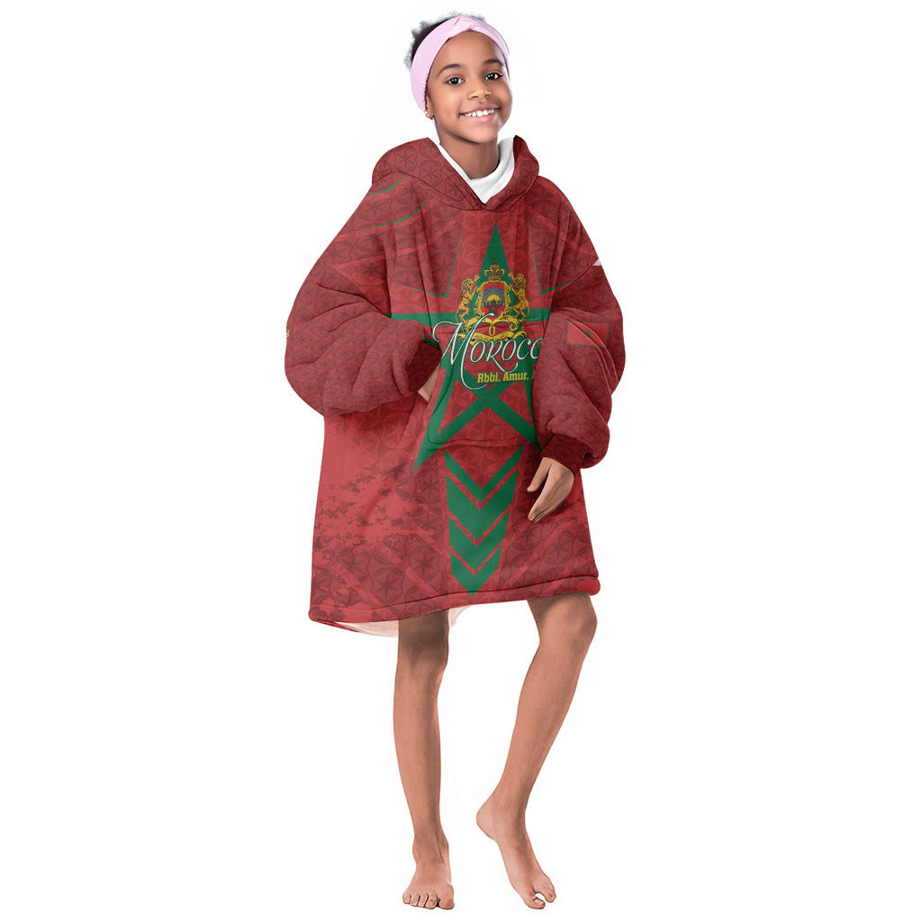 Personalized Morocco 1956 Kid Wearable Blanket Hoodie Happy Independence Day