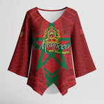 Personalized Morocco 1956 Kimono Sleeve Blouse Happy Independence Day