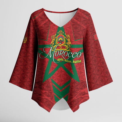 Personalized Morocco 1956 Kimono Sleeve Blouse Happy Independence Day