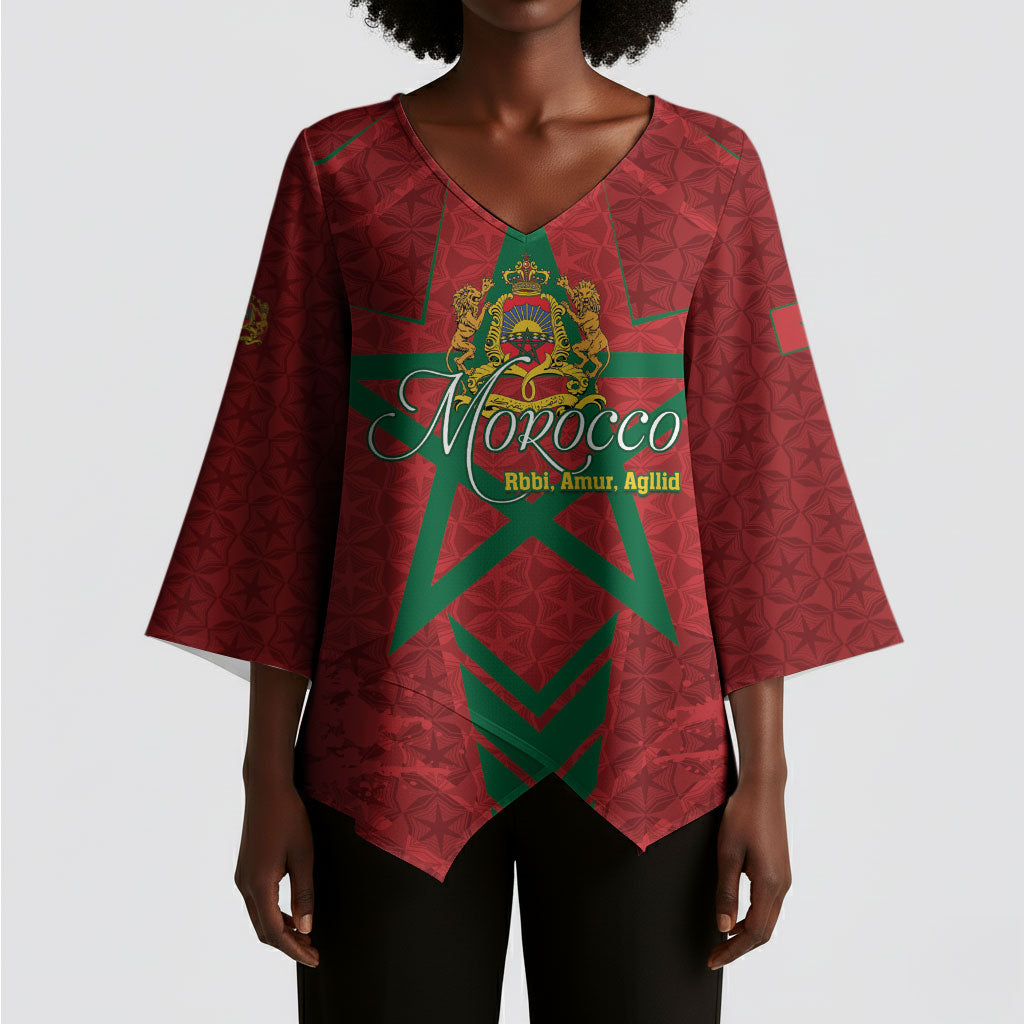 Personalized Morocco 1956 Kimono Sleeve Blouse Happy Independence Day