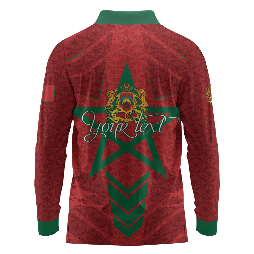 Personalized Morocco 1956 Long Sleeve Polo Shirt Happy Independence Day