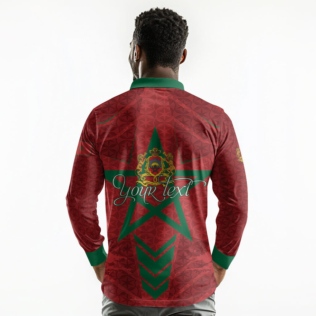 Personalized Morocco 1956 Long Sleeve Polo Shirt Happy Independence Day