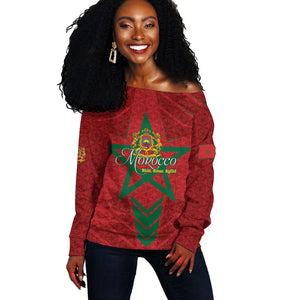 Personalized Morocco 1956 Off Shoulder Sweater Happy Independence Day