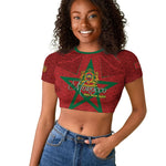 Personalized Morocco 1956 Raglan Cropped T shirt Happy Independence Day