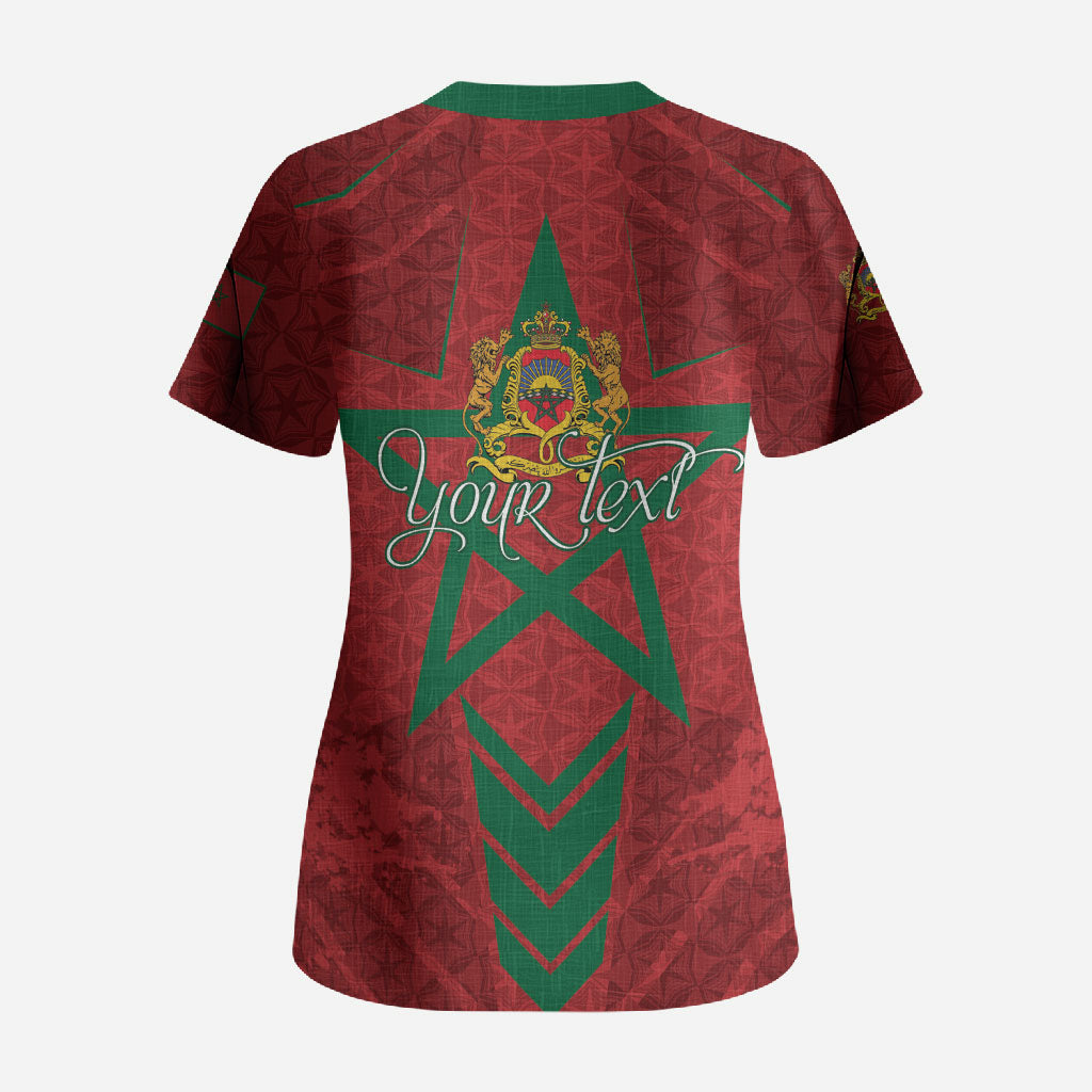 Personalized Morocco 1956 Scrub Top Happy Independence Day
