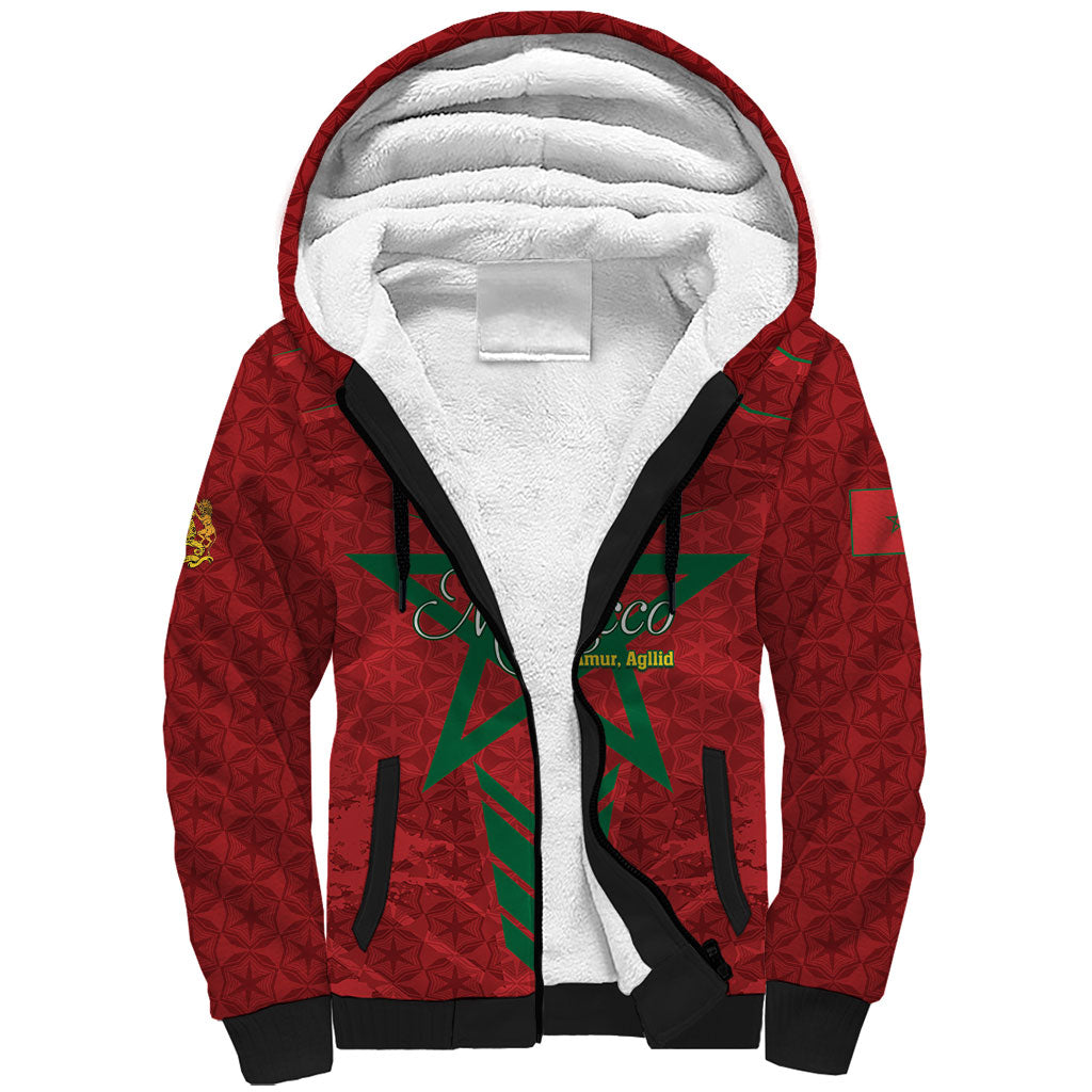 Personalized Morocco 1956 Sherpa Hoodie Happy Independence Day