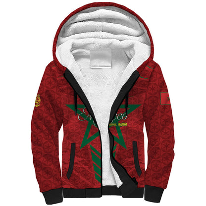 Personalized Morocco 1956 Sherpa Hoodie Happy Independence Day
